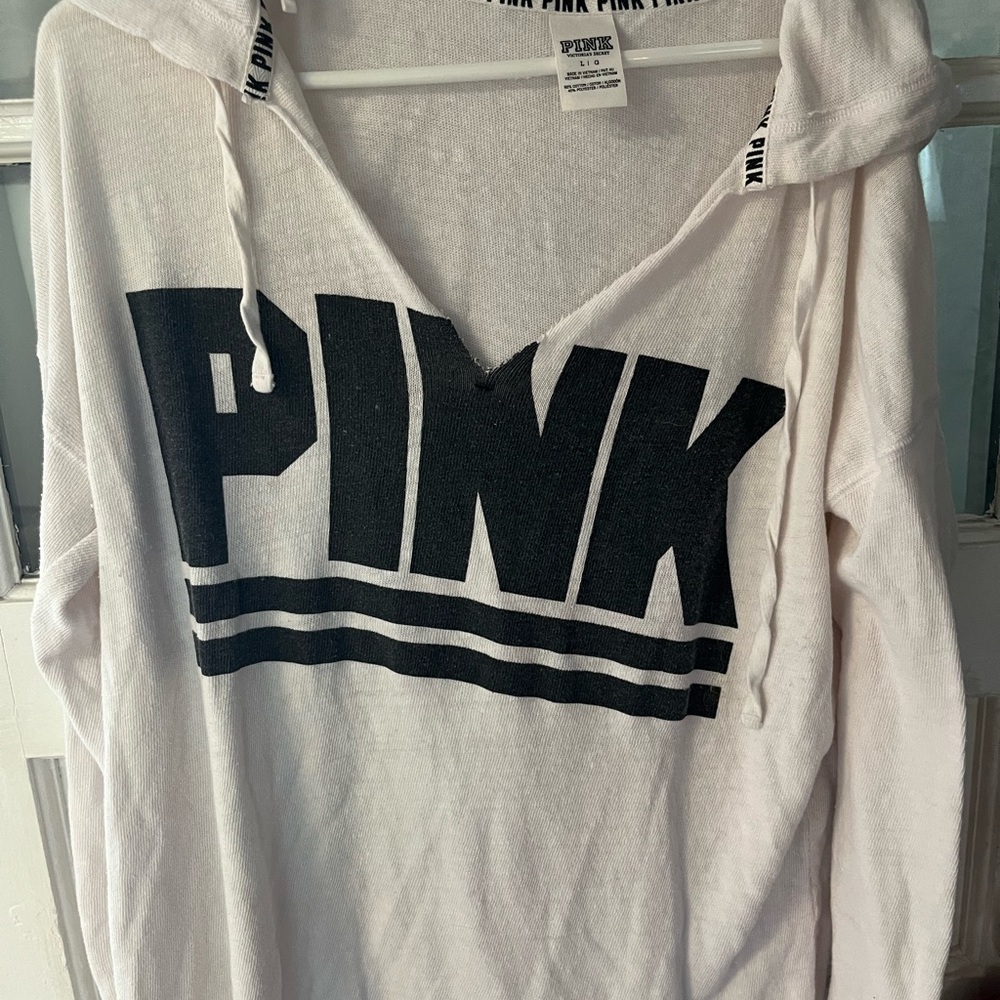 Victoria's Secret Pink Long Sleeve Tee - White and Black